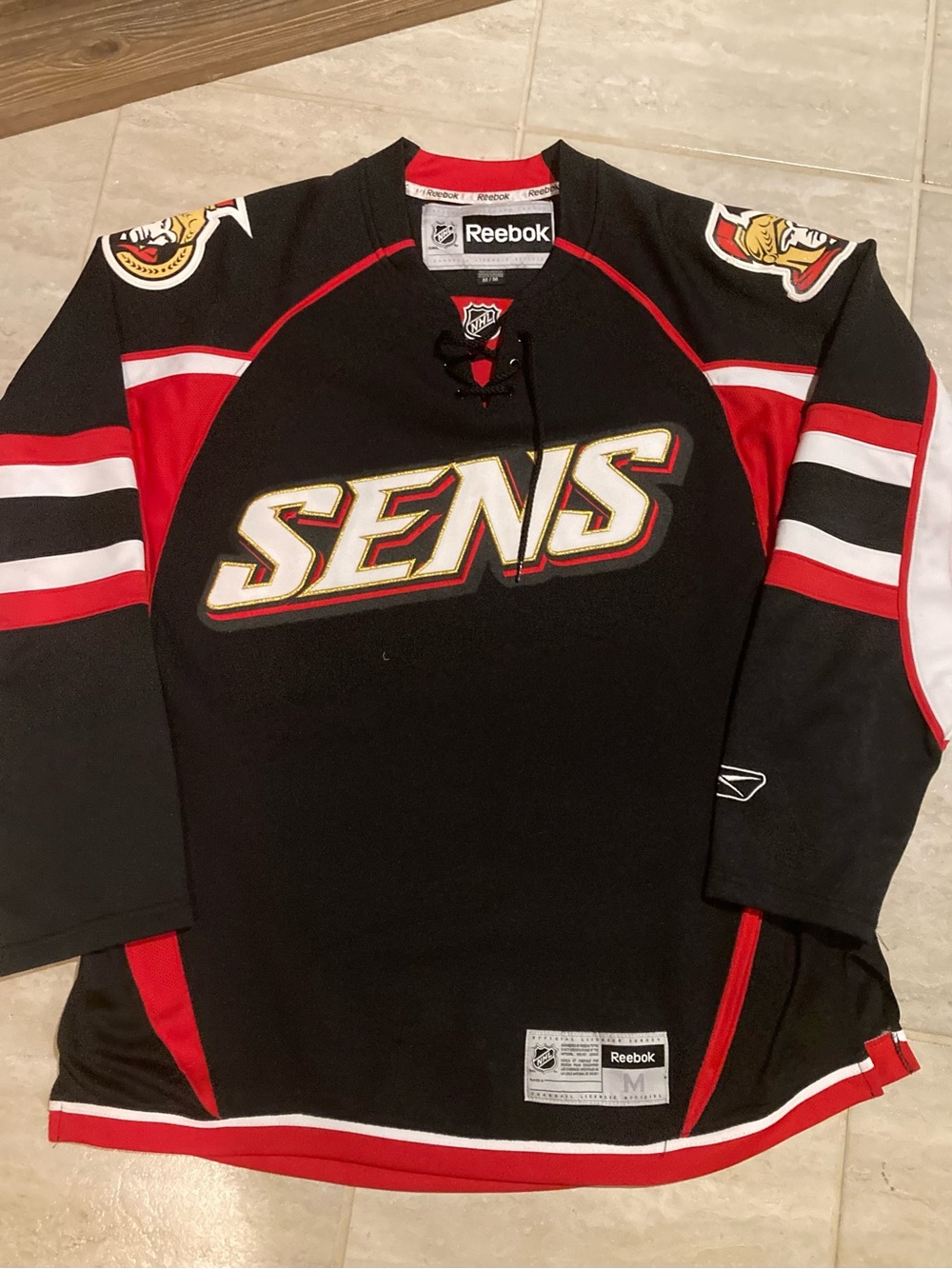 Reebok Ottawa Senators Black "SENS" Alternate/Third Jersey - M